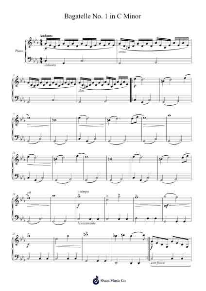 Bagatelle No. 1 in C Minor Sheet Music by Victor Stroganov-Arr.Brosaul