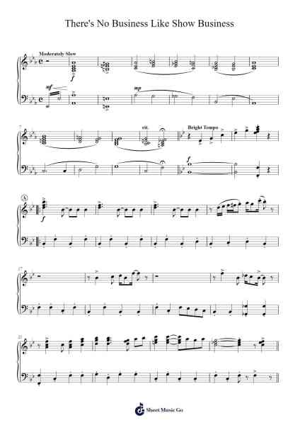 There's No Business Like Show Business Sheet Music by Irving Berlin-Arr.Fagee
