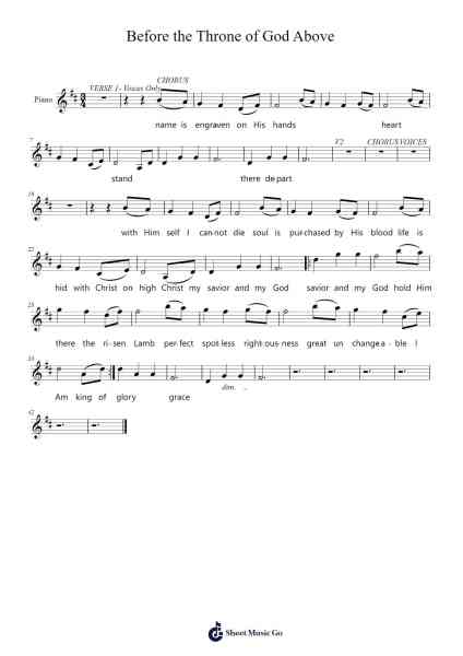 Before the Throne of God Above Sheet Music by undefined-Arr.Leron