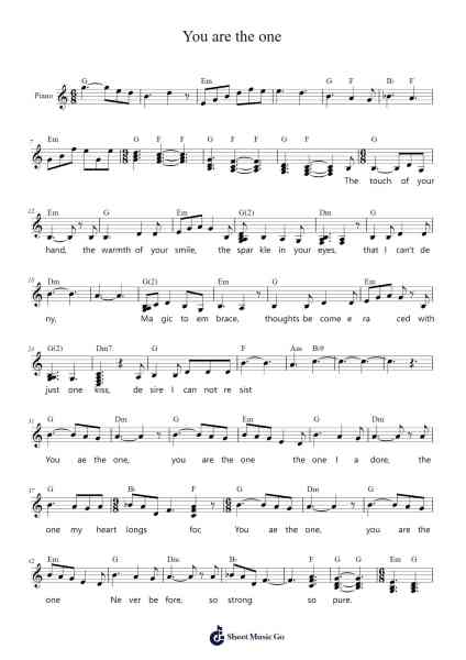 You are the one Sheet Music by Chauday-Arr.Hugland Lrin