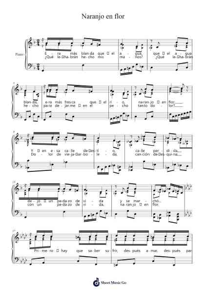 Naranjo en flor Sheet Music by Virgilio Expósito-Arr.Prittlay