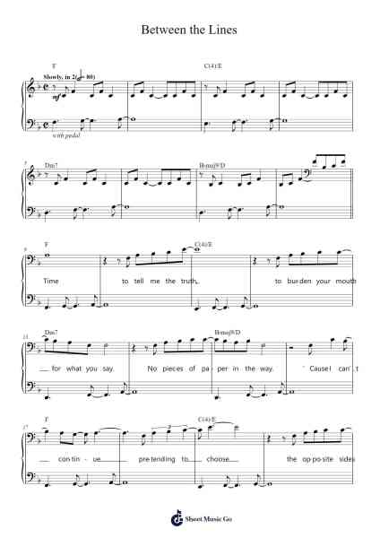 Between the Lines Sheet Music by Sara Bareilles-Arr.Fanbrow Douggreve