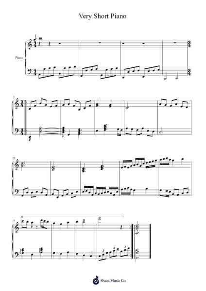 Very Short Piano Sheet Music by angelobuford3-Arr.Maltzster Colcott