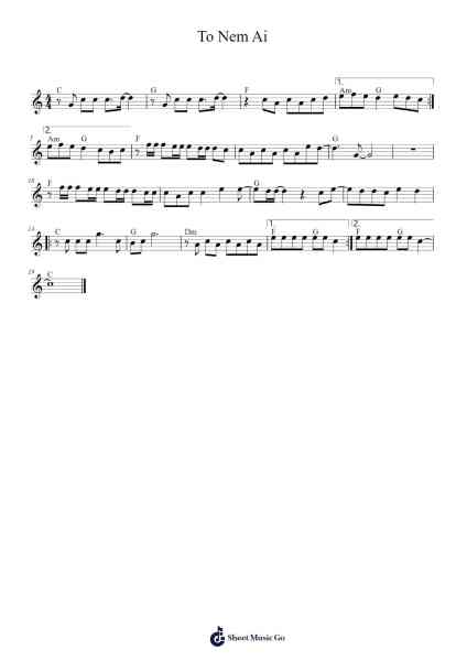 To Nem Ai Sheet Music by Luka Bloom-Arr.Kelniell Bircer