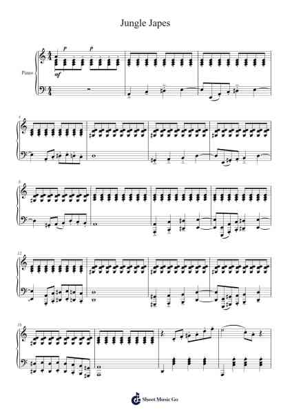 Jungle Japes Sheet Music by a sa we Officiel-Arr.Yvettenat Iveshall