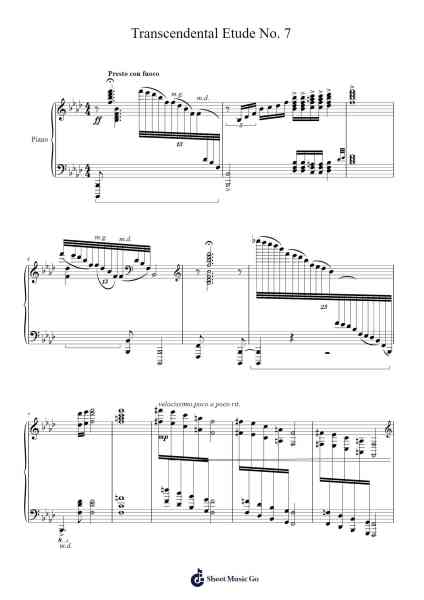 Transcendental Etude No. 7 in E-Flat Major "Eroica" Sheet Music by Keatsjack Fado-Arr.Greenzie Manslup