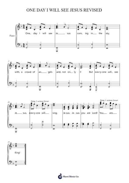 ONE DAY I WILL SEE JESUS REVISED Sheet Music by Davebel-Arr.Yuledawn