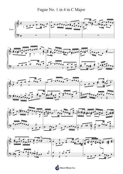 Fugue No. 1 in C Major Sheet Music by Johann Sebastian Bach-Arr.Hilye
