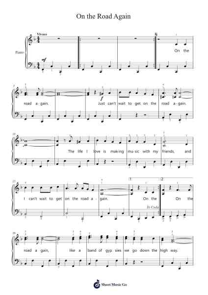 On the Road Again Sheet Music by undefined-Arr.Eipsridge Zangphne