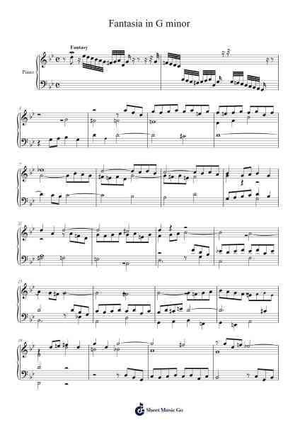 Fantasia in G Minor, BWV 917 "Duobus Subjectis" Sheet Music by Johann Sebastian Bach-Arr.Georpir Manback