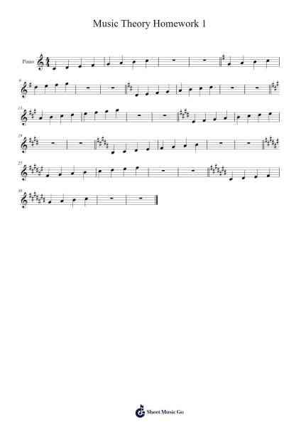 Music Theory Homework 1 Sheet Music by Joerid-Arr.Lanme