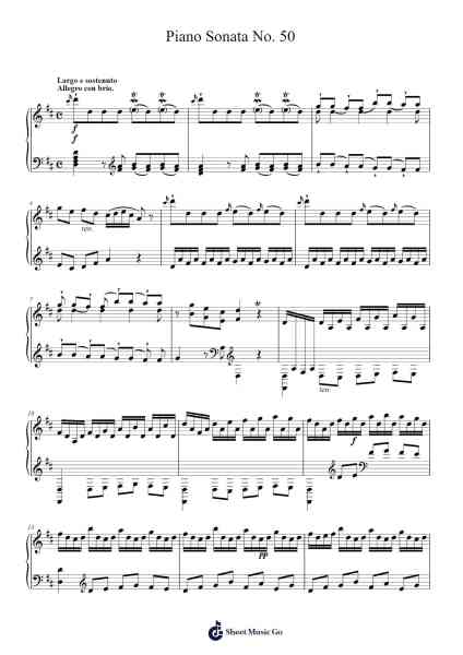 Piano Sonata No. 50 in D Major, Hob. XVI:37 Sheet Music by Joseph Haydn-Arr.Bairddict Sasback