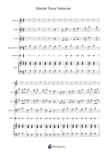 Marcha Turca Variacion Sheet Music by -Arr.Betbur