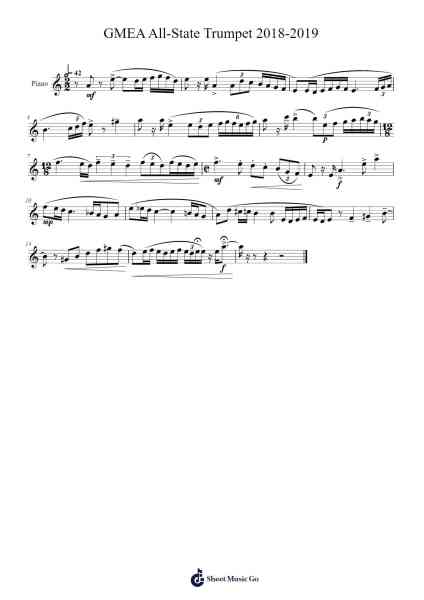 GMEA All-State Trumpet 2018-2019 乐谱由 undefined - 编曲 Herloyd