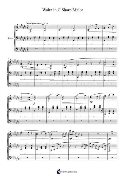 Waltz in C Sharp Major Sheet Music by Lewbing-Arr.Efkirk