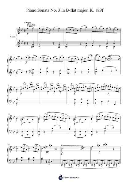 Piano Sonata No. 3 in B-flat Major, K. 281: III. Rondo: Allegro Sheet Music by Wolfgang Amadeus Mozart-Arr.Yorkkim