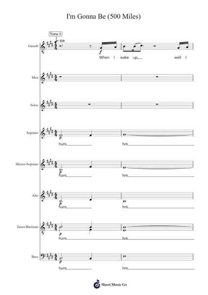I'm Gonna Be (500 Miles) Sheet Music by The Proclaimers-Arr.Payyule