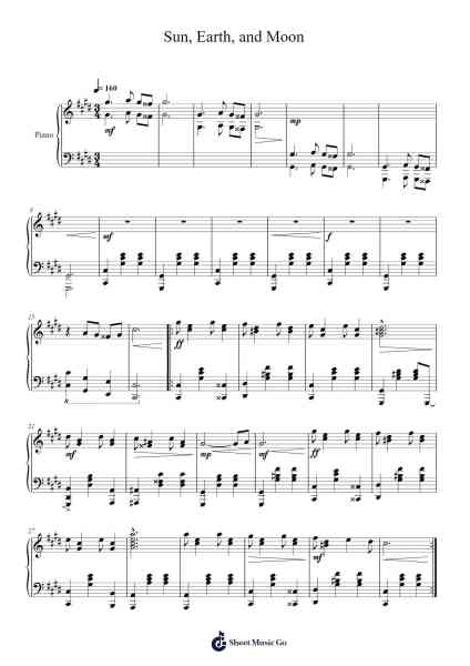 Sun, Earth, and Moon Sheet Music by Stilkim-Arr.Corrie