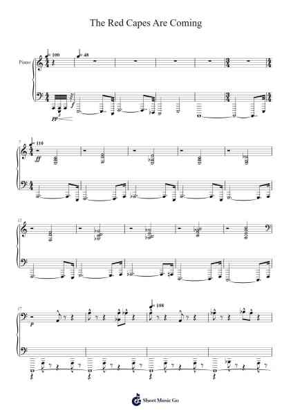 The Red Capes Are Coming Sheet Music by Hans Zimmer-Arr.Bardthea Faylotte