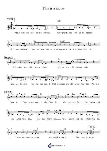This is a move Sheet Music by Brandon Lake/Tasha Cobbs Leonard-Arr.Cromflower Raeck