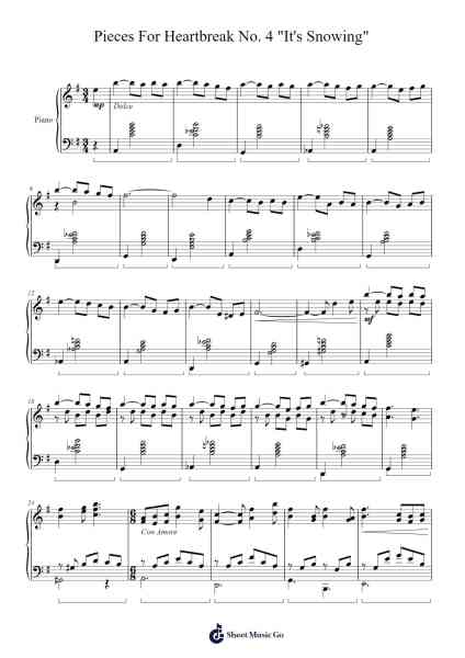 Pieces For Heartbreak No. 4 "It's Snowing" Sheet Music by Tabvans-Arr.Bophen