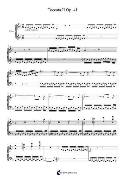 Toccata II Op. 41 Sheet Music by Hayclare-Arr.Prupert Cookegram