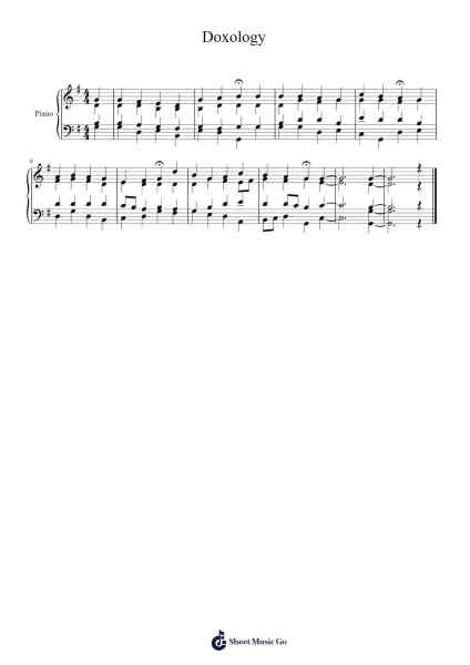 Doxology Sheet Music by Genevan Psalter-Arr.Mickbess