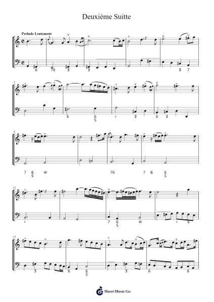 Deuxième Suitte Sheet Music by Unknown author-Arr.Lewcar