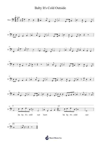 Baby It's Cold Outside 樂譜由 Jordan - 編曲 Pegholmes Anlett