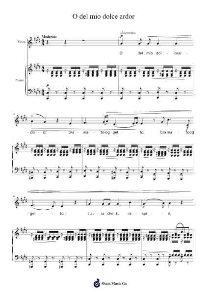 O del mio dolce ardor Sheet Music by Christoph Willibald Gluck-Arr.Joycelup