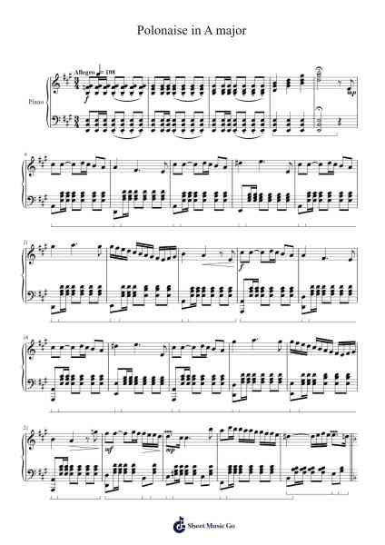 Polonaise in A Major Sheet Music by Charley Feng-Arr.Mcdel Auriah