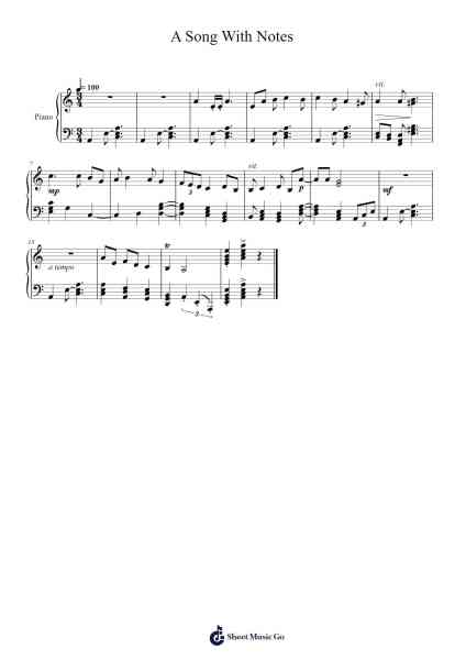 A Song With Notes Sheet Music by Jaycob Ian Carswell-Arr.Kyletus Stanchloe