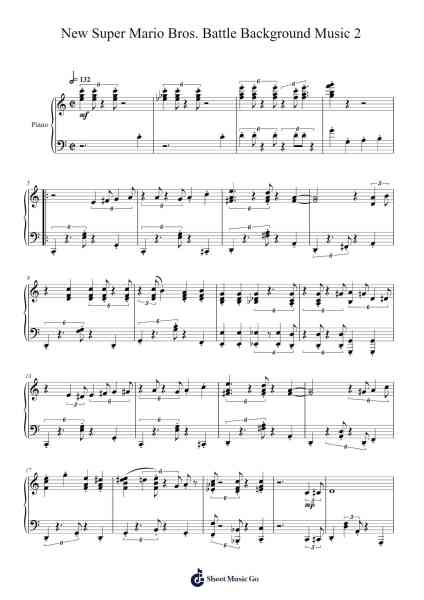 New Super Mario Bros. Battle Background Music 2 Sheet Music by Asuka Ohta-Arr.Elroygale Whvan