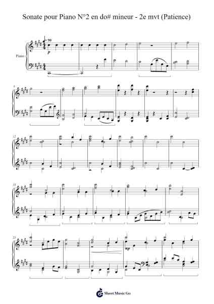 Sonate pour Piano No. 2 en Do-Sharp Mineur, Op. 27 "Moonlight" : II. Allegretto Sheet Music by Xeholt-Arr.Gailmand
