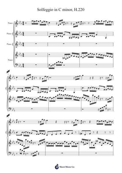 Solfeggio in C Minor, H. 220 Sheet Music by Johann Sebastian Bach-Arr.Kingrell