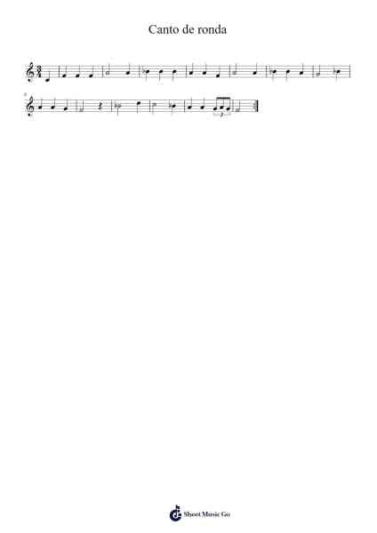 Canto de ronda Sheet Music by -Arr.Betle