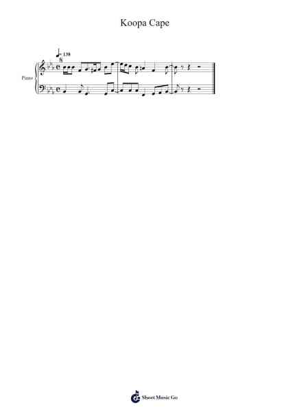Koopa Cape Sheet Music by myselfisrealygood-Arr.Dempdawn Ftance