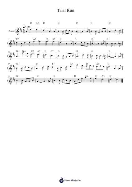 Trial Run Sheet Music by Bryon Bonnett-Arr.Rooven