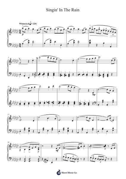 Singin' In The Rain Sheet Music by Nacio Herb Brown/Arthur Freed-Arr.Chloekeats