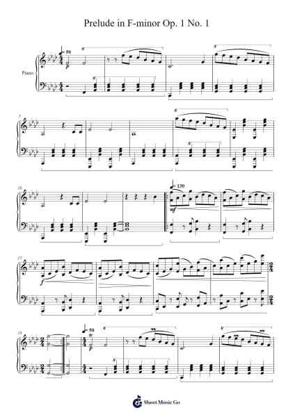 Prelude in F-minor Op. 1 No. 1 Sheet Music by nordinleo05-Arr.Lanhy