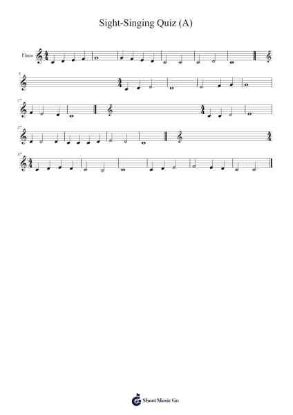 Sight-Singing Quiz (A) 樂譜由 undefined - 編曲 Egcon Maxlie