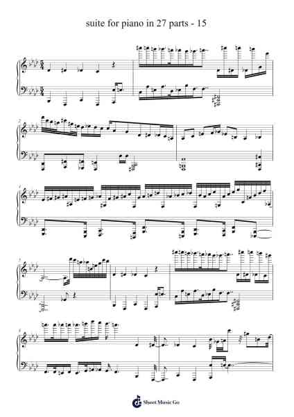 suite for piano in 27 parts - 15 Sheet Music by undefined-Arr.Calbrown Yertate