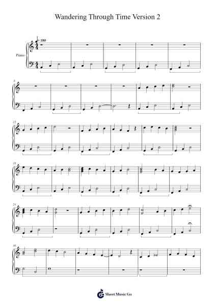 Wandering Through Time Version 2 Sheet Music by Gene Yang-Arr.Birdhearst