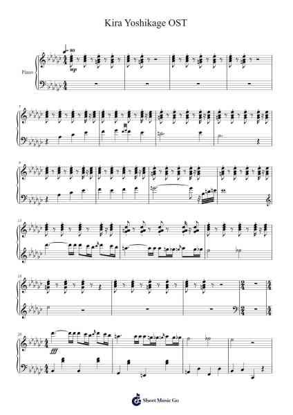 Kira Yoshikage OST Sheet Music by Yugo Kanno-Arr.Ertes