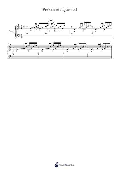 Prelude et fugue no.1 Musica per pianoforte di Johann Sebastian Bach - Arr.Bunkyle Wanmia