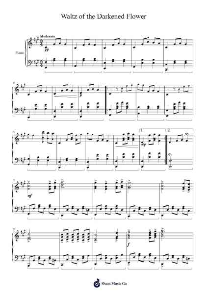 Waltz Op. 1 No. 2 in F-sharp Minor "Waltz of the Darkened Flower" Sheet Music by Keynes Jerel-Arr.Jesret