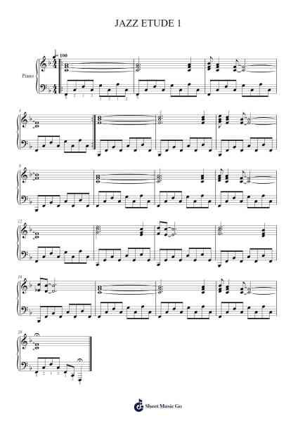 JAZZ ETUDE 1 Sheet Music by O. PETERSON-Arr.Walshac