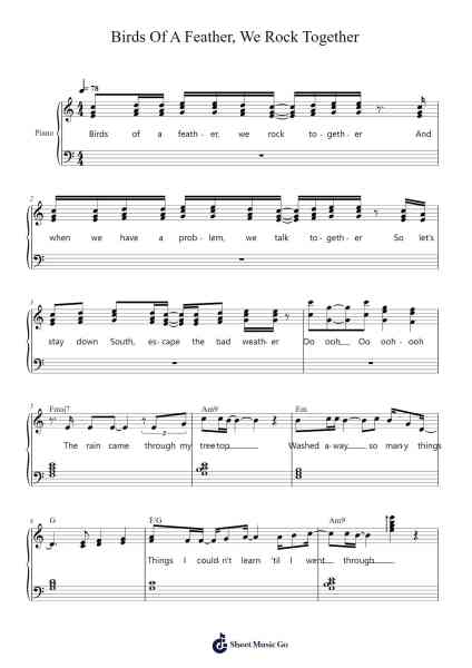 Birds Of A Feather, We Rock Together Sheet Music by Vulfpeck-Arr.Woodcie Budad