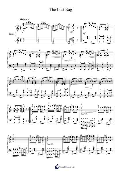 The Lost Rag Sheet Music by Herbert Ingraham-Arr.Armlogg Maugvelt