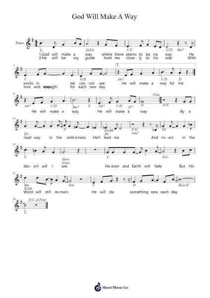 God Will Make A Way Sheet Music by Don Moen-Arr.Bobright